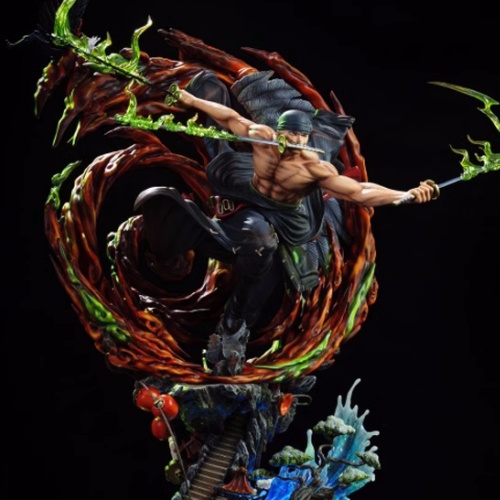 正版东映索隆动画海贼王航海王ZORO霸王三刀流雕像手办